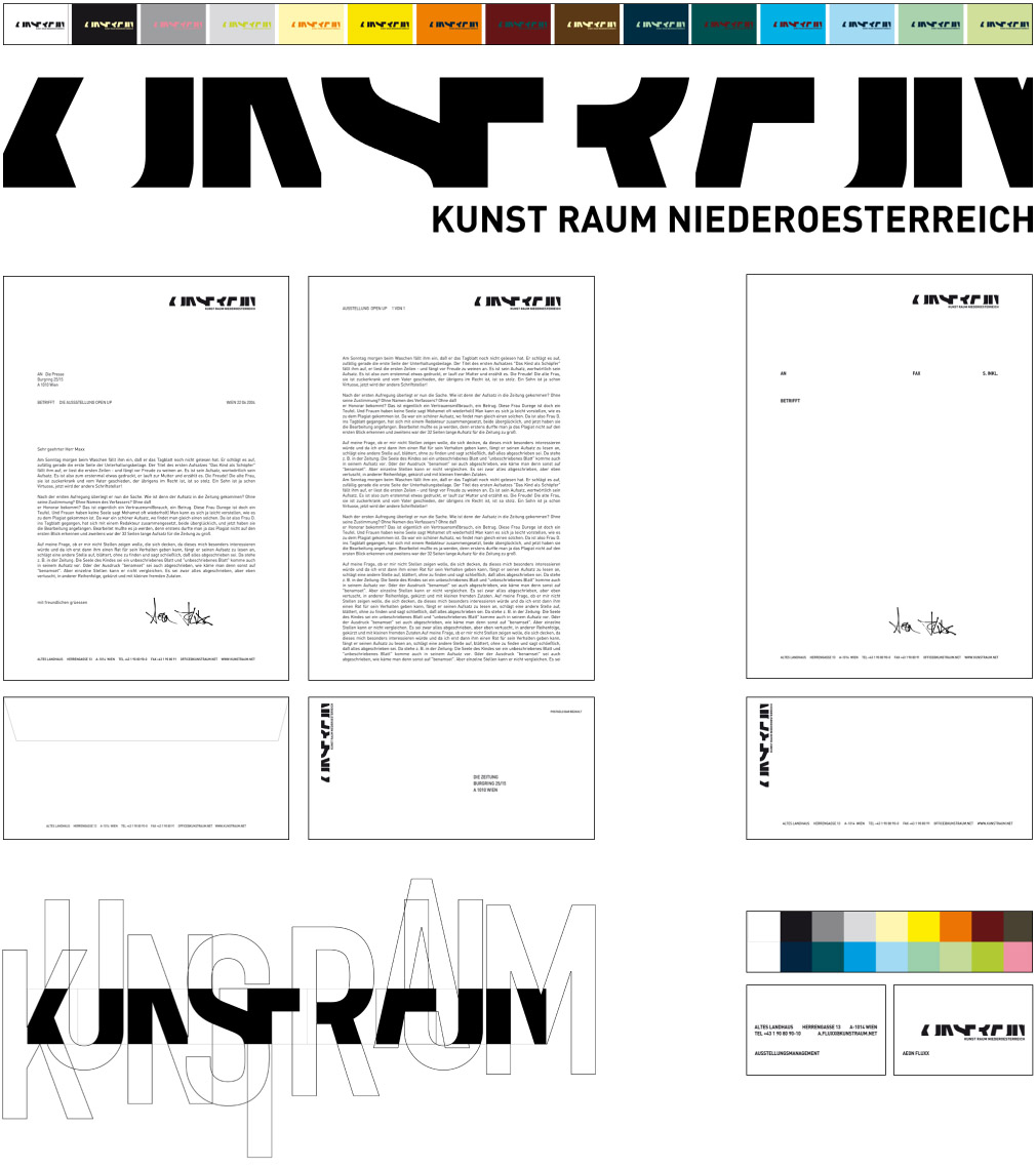 Erika Artaker Kunstraum Noe logo Design and 
    corporate identity 2005